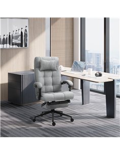 Vinsetto Ergonomic Office Chair with Footrest, Armrests, Headrest, Light Grey 2