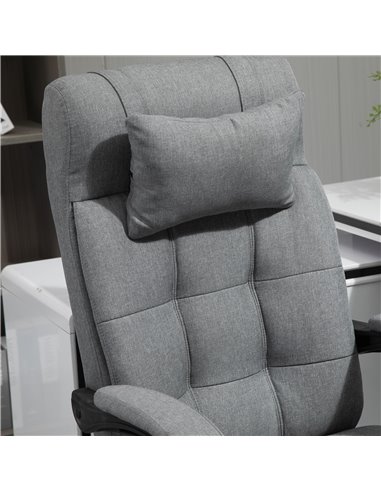 Vinsetto Office Chair with Footrest Ergonomic Office Chair with Armrests Lumber Support and Headrest Light Grey