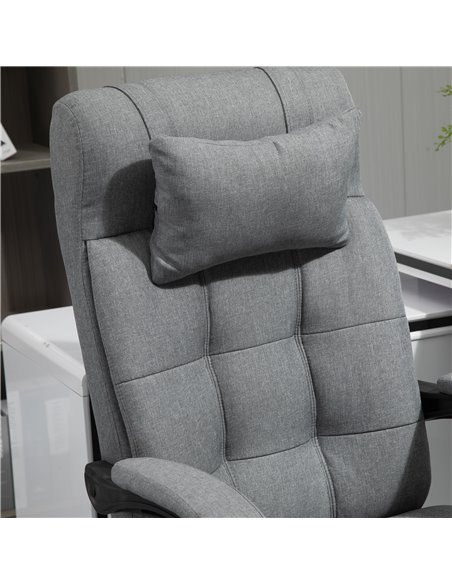 Vinsetto Office Chair with Footrest Ergonomic Office Chair with Armrests Lumber Support and Headrest Light Grey - pic 23188 | FastDaddyshop
