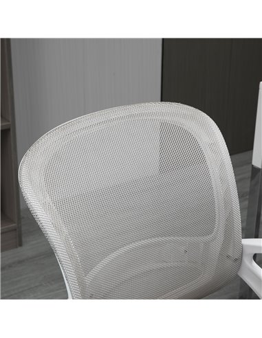 Vinsetto Office Chair Mesh Swivel Desk Chair with Lumbar Back Support Adjustable Height Armrests Grey