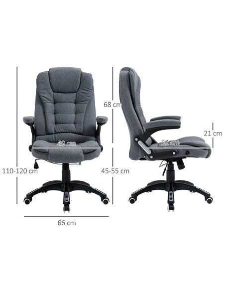 Vinsetto Ergonomic Office Chair with Armrests, Reclining and Tilt Function, Dark Grey - pic 23201 | FastDaddyshop