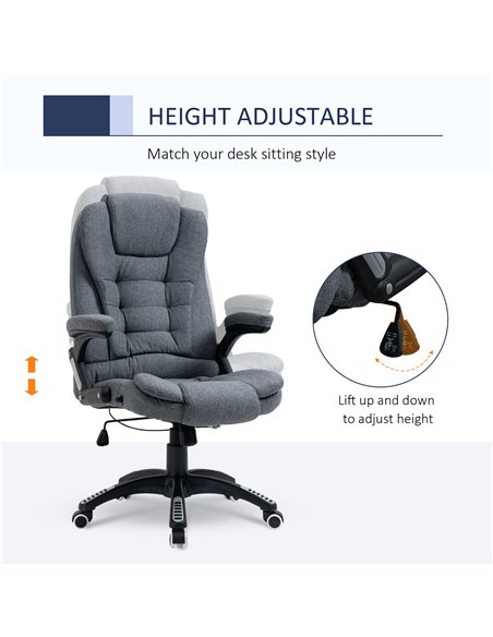 Vinsetto Ergonomic Office Chair with Armrests, Reclining and Tilt Function, Dark Grey - pic 23202 | FastDaddyshop