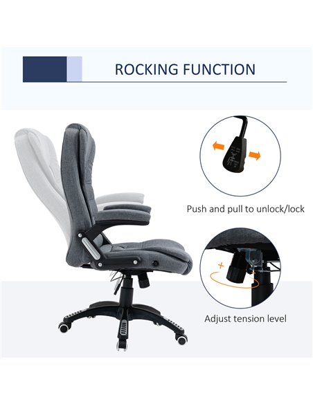 Vinsetto Ergonomic Office Chair with Armrests, Reclining and Tilt Function, Dark Grey - pic 23203 | FastDaddyshop