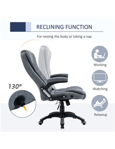 Vinsetto Ergonomic Office Chair with Armrests, Reclining and Tilt Function, Dark Grey