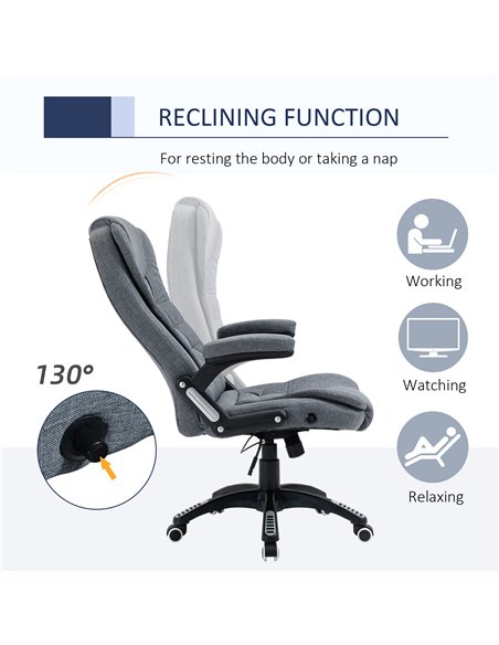 Vinsetto Ergonomic Office Chair with Armrests, Reclining and Tilt Function, Dark Grey - pic 23204 | FastDaddyshop
