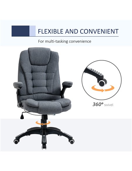 Vinsetto Ergonomic Office Chair with Armrests, Reclining and Tilt Function, Dark Grey - pic 23205 | FastDaddyshop