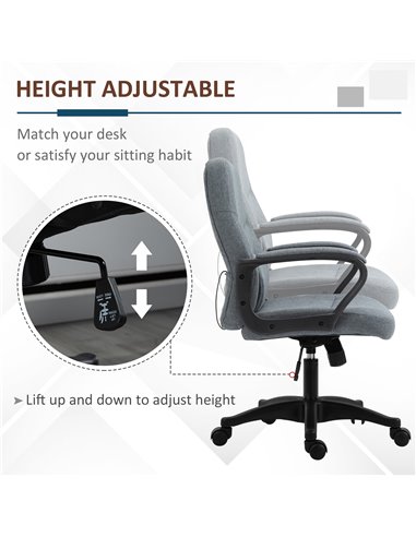 Vinsetto High Back Ergonomic Office Chair with Massager, Lumbar  Support, Backrest, Grey