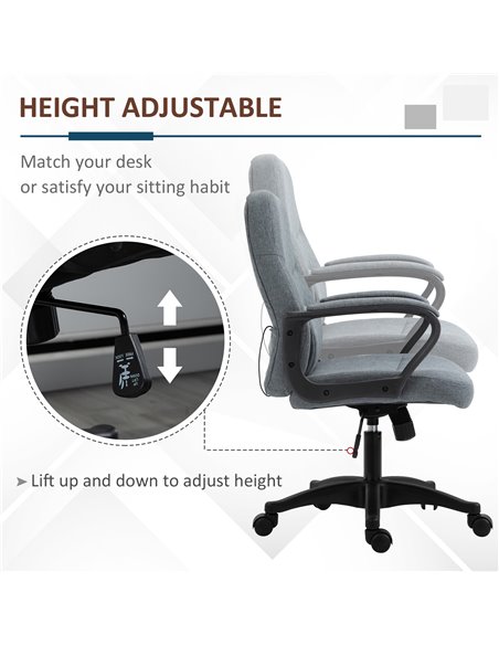 Vinsetto High Back Ergonomic Office Chair with Massager, Lumbar  Support, Backrest, Grey - pic 23221 | FastDaddyshop