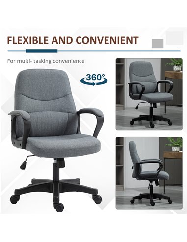 Vinsetto Office Chair with Massager Lumbar High Back Ergonomic Support Office 360° Swivel Chairs Adjustable Height Backrest Grey