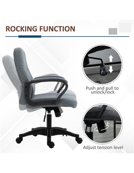 Vinsetto Office Chair with Massager Lumbar High Back Ergonomic Support Office 360° Swivel Chairs Adjustable Height Backrest Grey - pic 23224 | FastDaddyshop