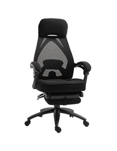 Vinsetto High Back Mesh Office Chair with Footrest, Headrest, Black