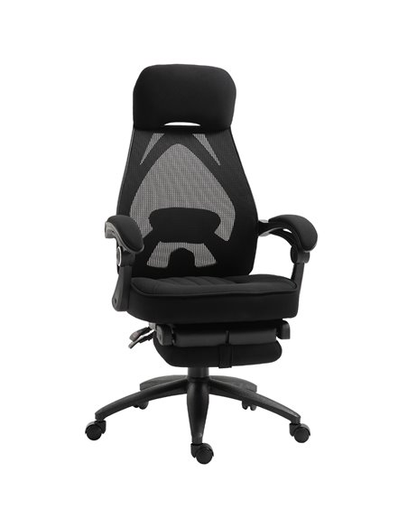 Vinsetto High Back Mesh Office Chair with Footrest, Headrest, Black - pic 23235 | FastDaddyshop