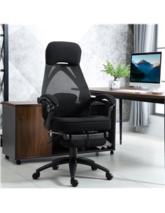 Vinsetto High Back Mesh Office Chair with Footrest, Headrest, Black 2