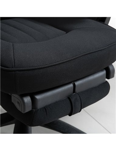Vinsetto Mesh Office Chair with Footrest for Home Office Lunch Break Recliner High Back Adjustable Height with Headrest, Black