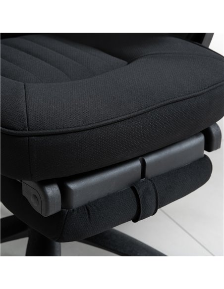 Vinsetto Mesh Office Chair with Footrest for Home Office Lunch Break Recliner High Back Adjustable Height with Headrest, Black - pic 23242 | FastDaddyshop