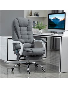 Vinsetto High Back, Heated, Massage Executive Office Chair with 6 Points Vibration, Footrest, Grey 2