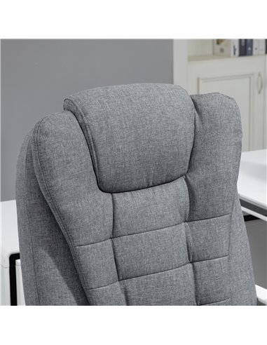 Vinsetto High Back, Heated, Massage Executive Office Chair with 6 Points Vibration, Footrest, Grey