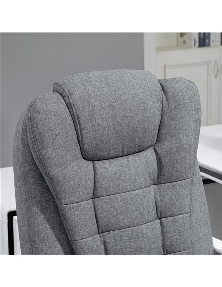Vinsetto High Back, Heated, Massage Executive Office Chair with 6 Points Vibration, Footrest, Grey - pic 23251 | FastDaddyshop