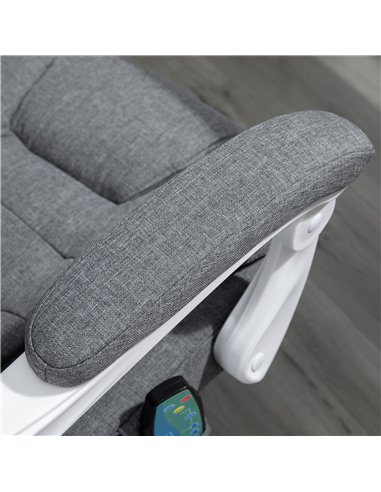 Vinsetto High Back, Heated, Massage Executive Office Chair with 6 Points Vibration, Footrest, Grey