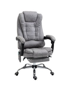 Vinsetto Heated 6 Points Vibration Massage Office Chair with High Back, Footrest, Grey