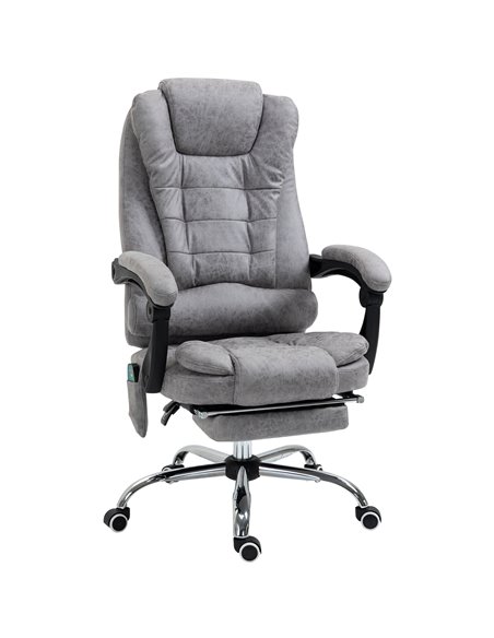 Vinsetto Heated 6 Points Vibration Massage Office Chair with High Back, Footrest, Grey - pic 23253 | FastDaddyshop