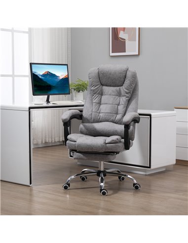 Vinsetto Heated 6 Points Vibration Massage Office Chair with High Back, Footrest, Grey