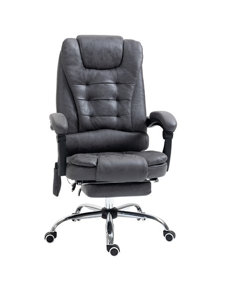 Vinsetto Heated 6 Points Vibration Massage Office Chair with Footrest, Dark Grey - pic 23262 | FastDaddyshop
