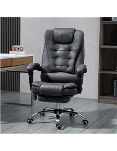 Vinsetto Heated 6 Points Vibration Massage Office Chair with Footrest, Dark Grey 2