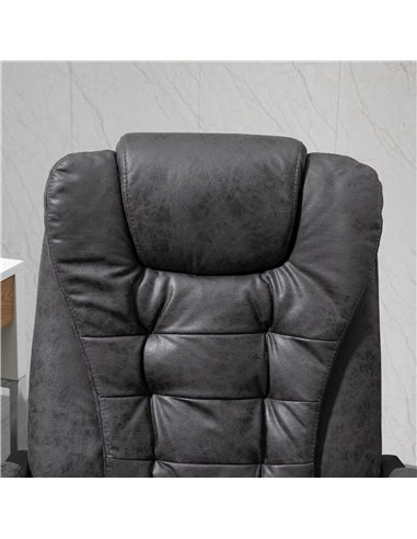 Vinsetto Heated 6 Points Vibration Massage Office Chair with Footrest, Dark Grey