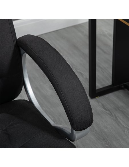 Vinsetto Ergonomic Office Chair Task Chair for Home with Arm, Swivel Wheels, Linen Fabric, Black - pic 23278 | FastDaddyshop
