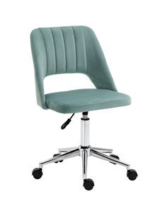 Vinsetto Mid Back Velvet Fabric Swivel Scallop Shape Computer Desk Chair, Green