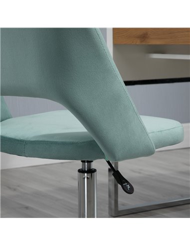 Vinsetto Mid Back Office Chair Velvet Fabric Swivel Scallop Shape Computer Desk Chair for Home Study Bedroom Green