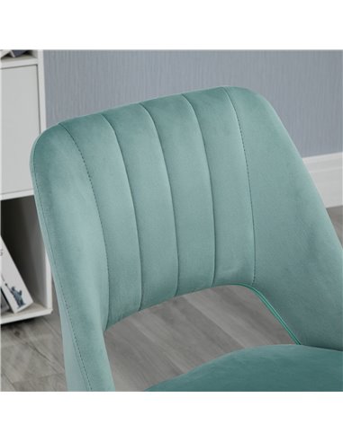 Vinsetto Mid Back Office Chair Velvet Fabric Swivel Scallop Shape Computer Desk Chair for Home Study Bedroom Green