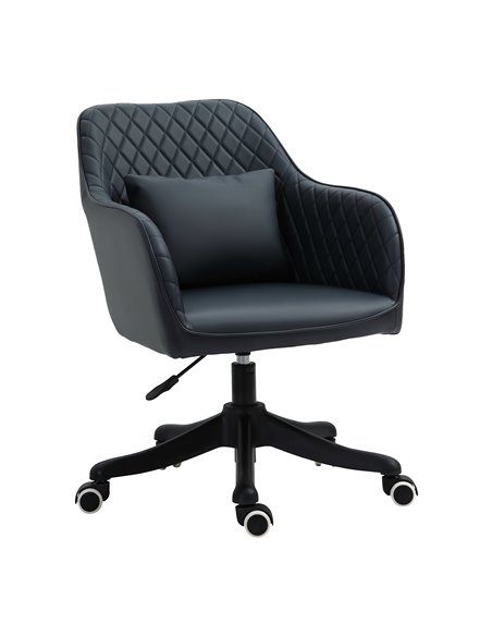 Vinsetto PU Leather Office Chair with Rechargeable Electric Vibration Massage Lumbar Pillow, Blue - pic 23307 | FastDaddyshop