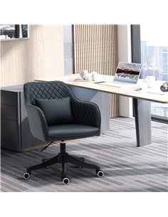 Vinsetto PU Leather Office Chair with Rechargeable Electric Vibration Massage Lumbar Pillow, Blue 2