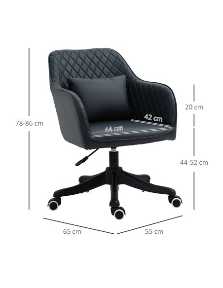 Vinsetto PU Leather Office Chair with Rechargeable Electric Vibration Massage Lumbar Pillow, Blue - pic 23309 | FastDaddyshop