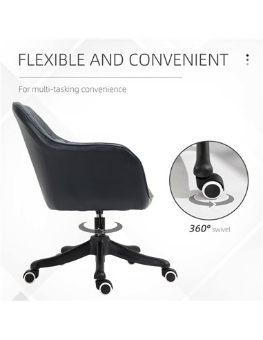 Vinsetto PU Leather Office Chair with Rechargeable Electric Vibration Massage Lumbar Pillow, Wheels, Blue