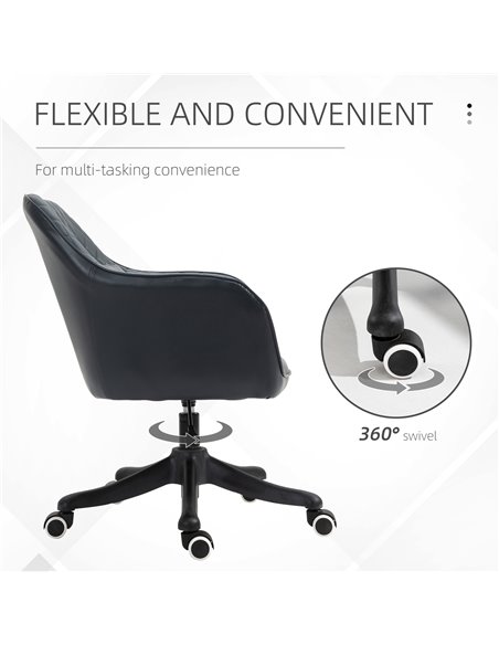Vinsetto PU Leather Office Chair with Rechargeable Electric Vibration Massage Lumbar Pillow, Wheels, Blue - pic 23312 | FastDaddyshop