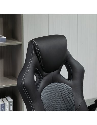 Vinsetto High-Back Office Chair Faux Leather Swivel Computer Desk Chair for Home Office with Wheels Armrests Black