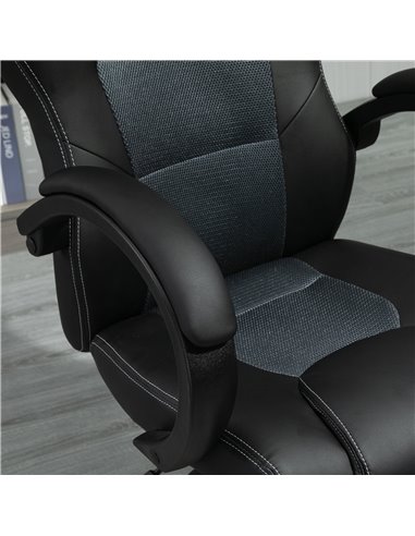 Vinsetto High-Back Office Chair Faux Leather Swivel Computer Desk Chair for Home Office with Wheels Armrests Black
