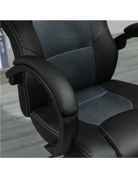 Vinsetto High-Back Office Chair Faux Leather Swivel Computer Desk Chair for Home Office with Wheels Armrests Black - pic 23324 | FastDaddyshop