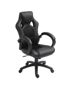 Vinsetto High-Back Office Chair Faux Leather Swivel Computer Desk Chair for Home Office with Wheels Armrests Black