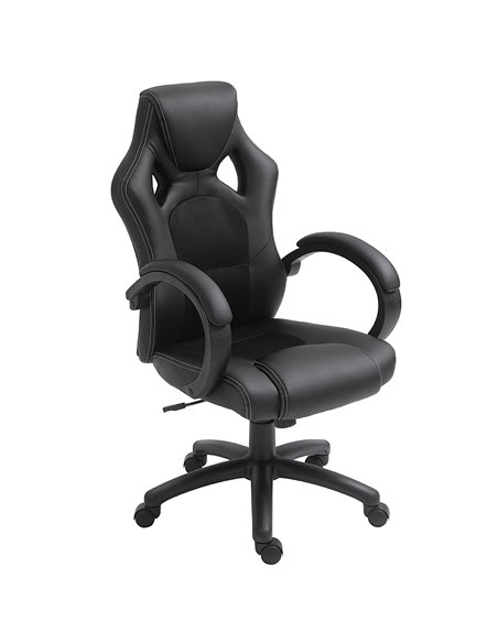 Vinsetto High-Back Office Chair Faux Leather Swivel Computer Desk Chair for Home Office with Wheels Armrests Black - pic 23325 | FastDaddyshop