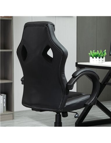 Vinsetto High-Back Office Chair Faux Leather Swivel Computer Desk Chair for Home Office with Wheels Armrests Black