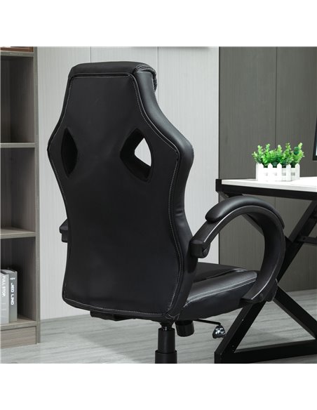 Vinsetto High-Back Office Chair Faux Leather Swivel Computer Desk Chair for Home Office with Wheels Armrests Black - pic 23333 | FastDaddyshop