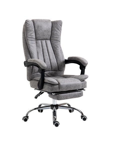 Vinsetto Microfibre Home Office Chair with Reclining Function, Armrests, Footrest, Grey - pic 23334 | FastDaddyshop