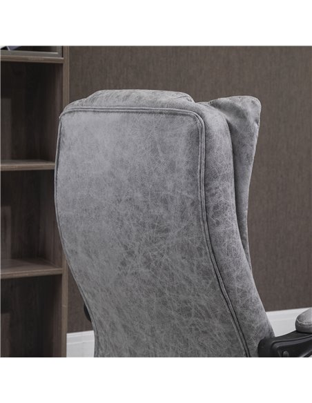 Vinsetto Home Office Chair Microfibre Desk Chair with Reclining Function Armrests Swivel Wheels Footrest Grey - pic 23342 | FastDaddyshop