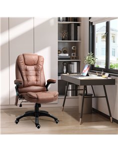 Vinsetto Microfiber Massage Heated Office Chair with Six Massage Points, Brown 2