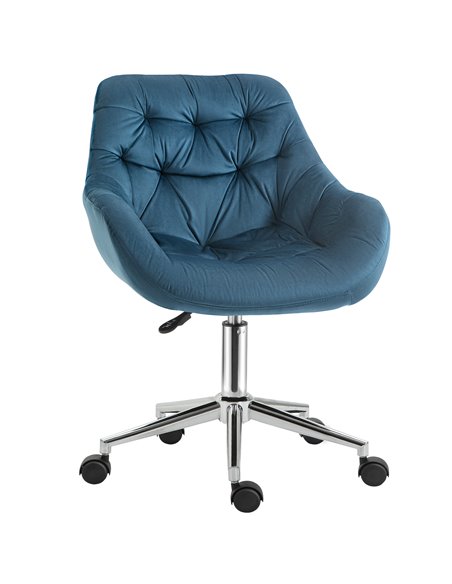 Vinsetto Velvet Ergonomic Computer Chair with Arm and Back Support, Blue - pic 23352 | FastDaddyshop