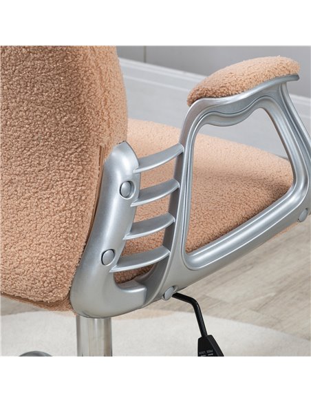 Vinsetto Cute Bear Shape Desk Chair with Teddy Fleece Fabric, Padded Armrests, Brown - pic 23369 | FastDaddyshop